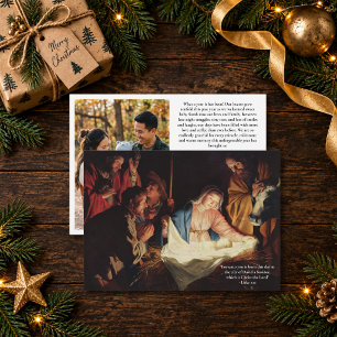 Cartes Pour Fêtes Annuelles Photo de famille de la Nativité Noël religieux cla