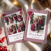 Photo de famille de Noël avec des nœuds rayés