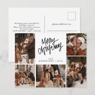 Cartes Pour Fêtes Annuelles Photo de famille de Noël avec typographie moderne 