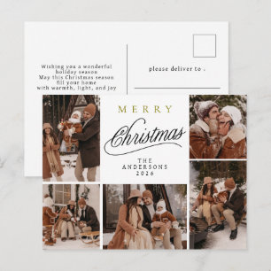Cartes Pour Fêtes Annuelles Photo de famille de Noël avec typographie moderne 
