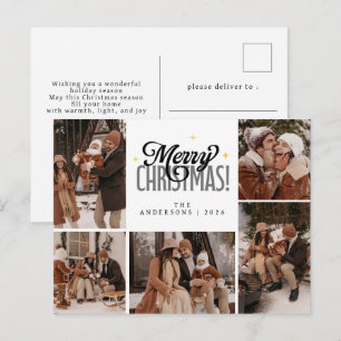 Cartes Pour Fêtes Annuelles Photo de famille de Noël avec typographie moderne 