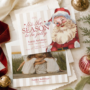 Cartes Pour Fêtes Annuelles Photo de famille de Noël avec typographie vintage
