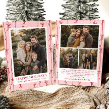 Photo de famille de Noël avec un nœud dessiné à la