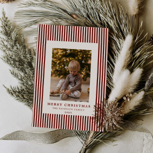 Cartes Pour Fêtes Annuelles Photo de famille de Noël de la canneberge moderne