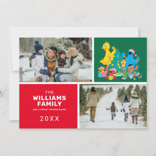 Cartes Pour Fêtes Annuelles Photo de famille de Noël de Sesame Street pour les