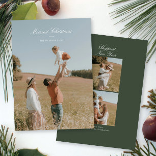 Cartes Pour Fêtes Annuelles Photo de famille de Noël élégamment scénarisée