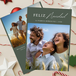 Cartes Pour Fêtes Annuelles Photo de famille de Noël espagnole Feliz Navidad F