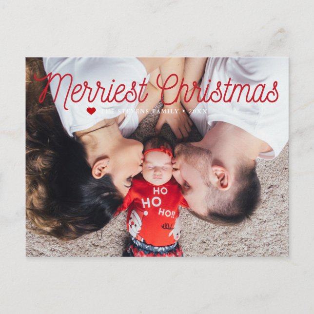Cartes Pour Fêtes Annuelles Photo de famille de Noël le plus joyeux (Devant)
