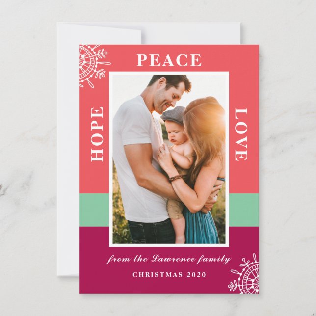 Cartes Pour Fêtes Annuelles Photo de famille de Noël moderne (Devant)