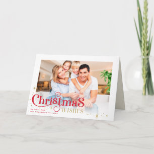 Cartes Pour Fêtes Annuelles PHOTO DE FAMILLE DE NOËL typographie moderne éléga