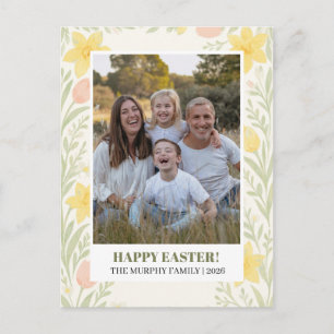 Cartes Pour Fêtes Annuelles Photo de famille de Pâques élégante simple colorée