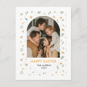 Cartes Pour Fêtes Annuelles Photo de famille de Pâques florale ovale colorée é