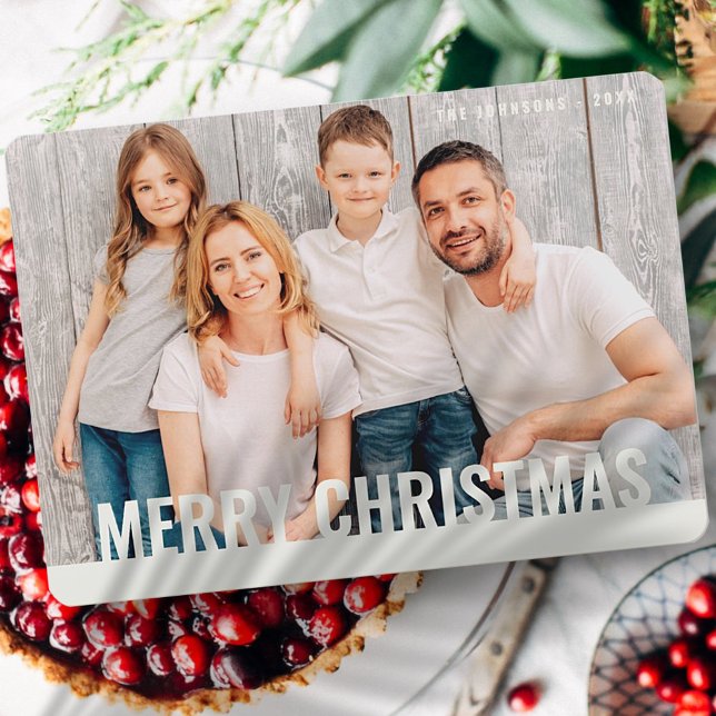 Cartes Pour Fêtes Annuelles Photo de famille de voeux de Noël simple et modern (Créateur téléchargé)