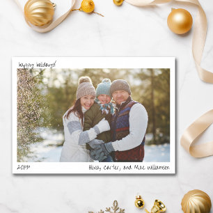 Cartes Pour Fêtes Annuelles Photo de famille écriture manuscrite Noël minimali