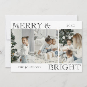 Cartes Pour Fêtes Annuelles Photo de famille élégant Noël joyeux et lumineux