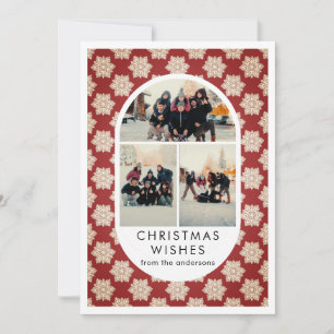 Cartes Pour Fêtes Annuelles Photo de famille élégante d'hiver de flocon de nei