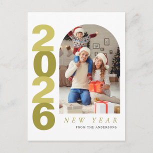Cartes Pour Fêtes Annuelles Photo de famille élégante et minimaliste Bonne Ann