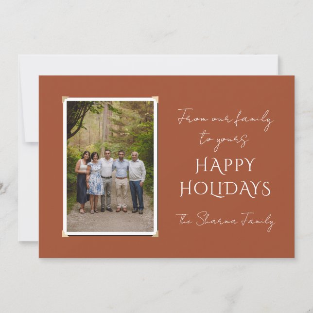 Cartes Pour Fêtes Annuelles Photo de famille et voeux de Noël (Devant)