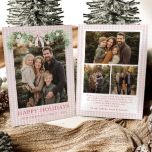 Cartes Pour Fêtes Annuelles Photo de famille fantaisiste avec un grand nœud bl
