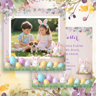 Cartes Pour Fêtes Annuelles Photo de famille fantaisiste Joyeuses Pâques