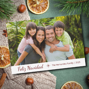 Cartes Pour Fêtes Annuelles Photo de famille Feliz Navidad Modern Christmas