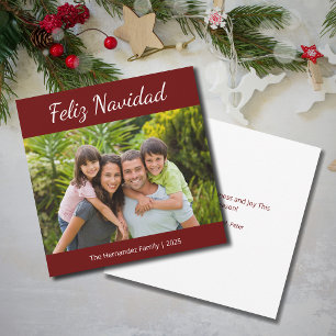 Cartes Pour Fêtes Annuelles Photo de famille Feliz Navidad Modern Christmas Ro