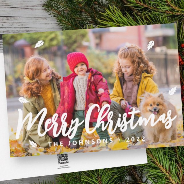 Cartes Pour Fêtes Annuelles Photo de famille feuille de salutations ludiques m (Créateur téléchargé)