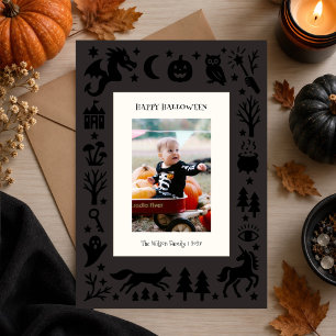 Cartes Pour Fêtes Annuelles Photo de famille Halloween de conte de fées