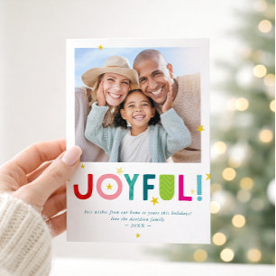 Cartes Pour Fêtes Annuelles PHOTO DE FAMILLE JOYEUSE typographie amusante auda