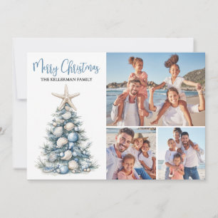 Cartes Pour Fêtes Annuelles Photo de famille joyeux Noël à la plage
