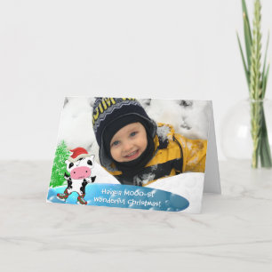 Cartes Pour Fêtes Annuelles Photo de famille Joyeux Noël Kawaii Dancing Cow