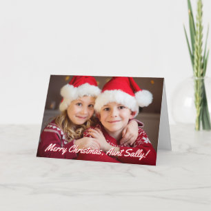Cartes Pour Fêtes Annuelles Photo de famille Joyeux Noël Tante