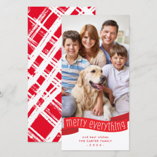 Cartes Pour Fêtes Annuelles PHOTO DE FAMILLE joyeux tout ruban rouge 