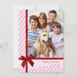 Cartes Pour Fêtes Annuelles PHOTO DE FAMILLE mignonne emballée avec un ruban r