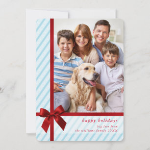 Cartes Pour Fêtes Annuelles PHOTO DE FAMILLE mignonne emballée avec un ruban r