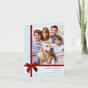 Cartes Pour Fêtes Annuelles PHOTO DE FAMILLE mignonne emballée avec un ruban r