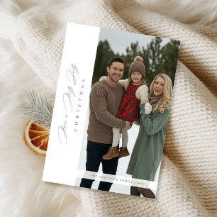 Cartes Pour Fêtes Annuelles Photo de famille minimaliste de Noël Holly Jolly