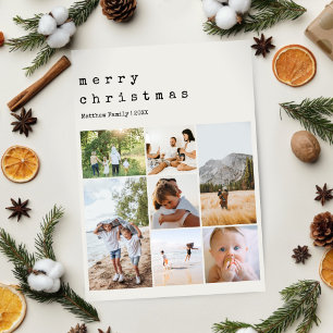 Cartes Pour Fêtes Annuelles Photo de famille minimaliste et neutre pour Noël