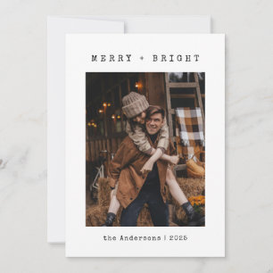Cartes Pour Fêtes Annuelles Photo de famille Minimaliste Joyeux Noël