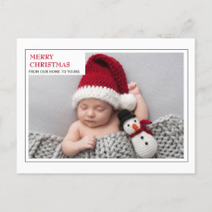 Cartes Pour Fêtes Annuelles Photo de famille moderne avec nouveau-né Joyeux No