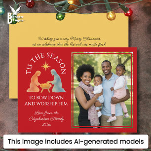 Cartes Pour Fêtes Annuelles Photo de famille moderne C'EST LA SAISON de Noël
