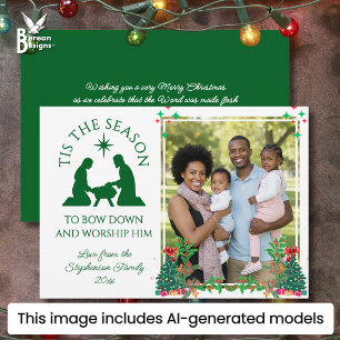 Cartes Pour Fêtes Annuelles Photo de famille moderne C'EST LA SAISON de Noël