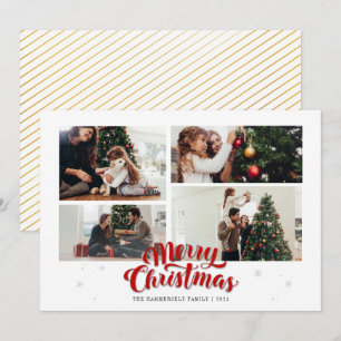 Cartes Pour Fêtes Annuelles Photo de famille moderne de Noël