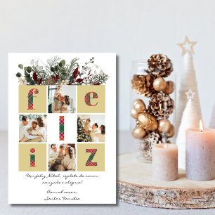 Cartes Pour Fêtes Annuelles Photo de famille, Moderne, Floral, Noël portugais
