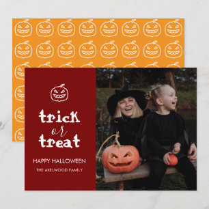Cartes Pour Fêtes Annuelles Photo de famille moderne Halloween pour la tournée