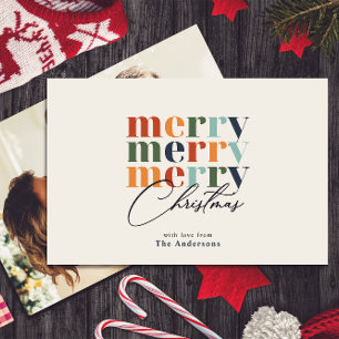 Cartes Pour Fêtes Annuelles Photo de Famille Moderne Joyeux Noël