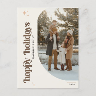 Cartes Pour Fêtes Annuelles Photo de famille moderne Joyeux Noël rétro