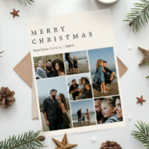Photo de famille moderne minimaliste pour Noël