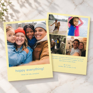 Cartes Pour Fêtes Annuelles Photo de famille moderne tout heureux jaune beurre