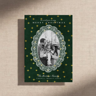 Cartes Pour Fêtes Annuelles Photo de famille Noël Evergreen Star de Bethlehem